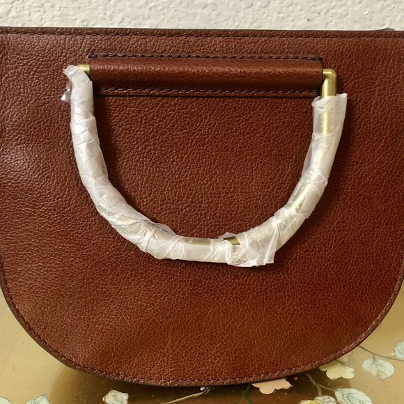 NWT FOSSIL Nikki Crossbody Satchel Shoulder Leather Bag Brandy/Brown SHB… - Picture 4 of 5